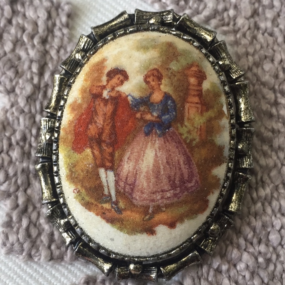Vintage glass pin.